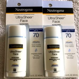 (2) Neutrogena Ultra Sheer Face Sunscreen SPF 70 Broad Spectrum Helioex